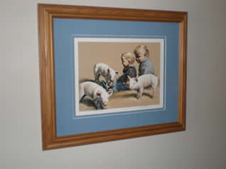 Pigs and Kids framed print