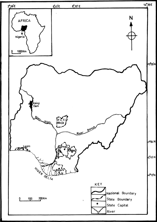 map of southeast Nigeria