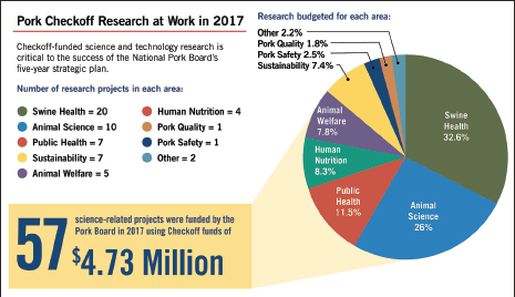 Pie chart showing research funding by area